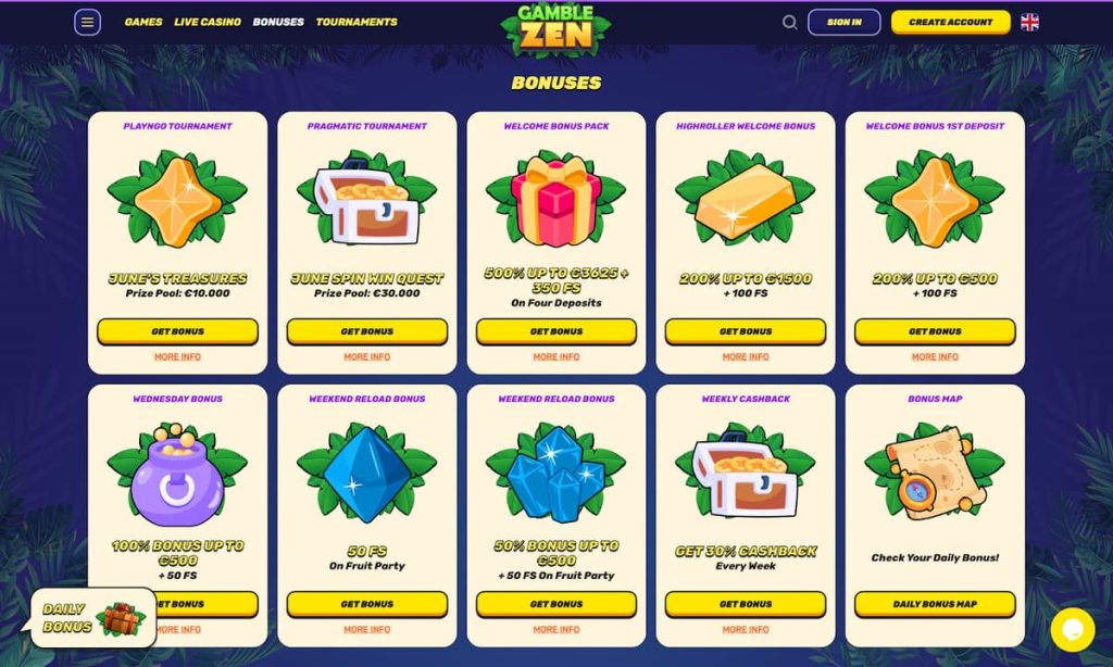 Gamblezen Casino bonus