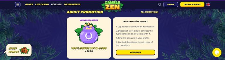 Gamblezen Casino bonus vendredi