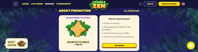 Gamblezen Casino Highroller bonus