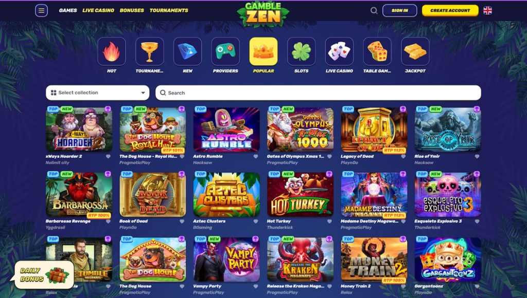 Gamblezen Casino machines à sous
