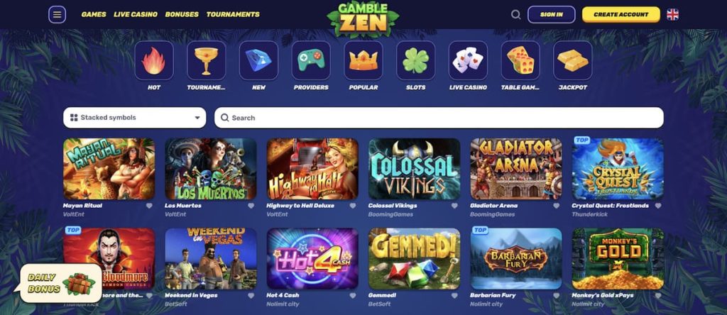 Gamblezen Casino Stacked Symbols