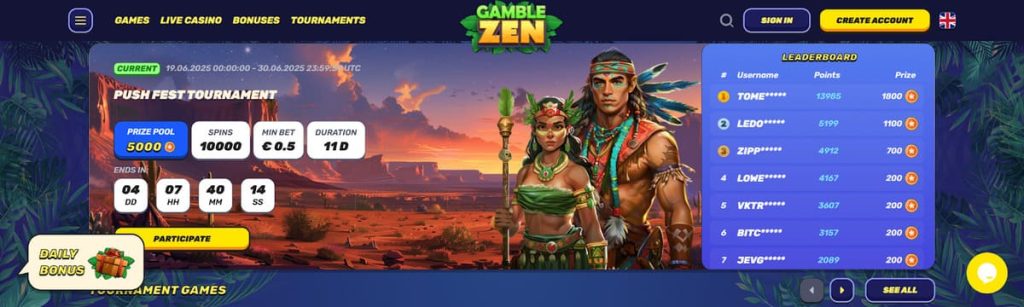 Gamblezen Casino tournois